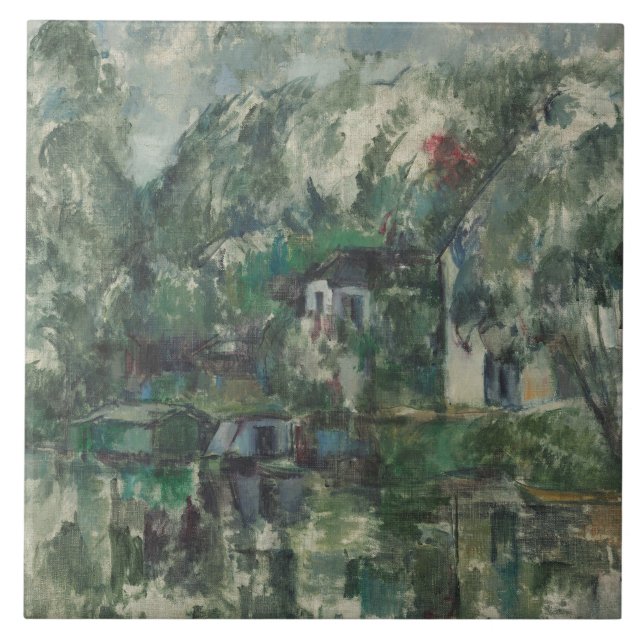 Paul Cezanne | am Rand des Wassers, C. 1890 (Öl O Fliese (Vorderseite)