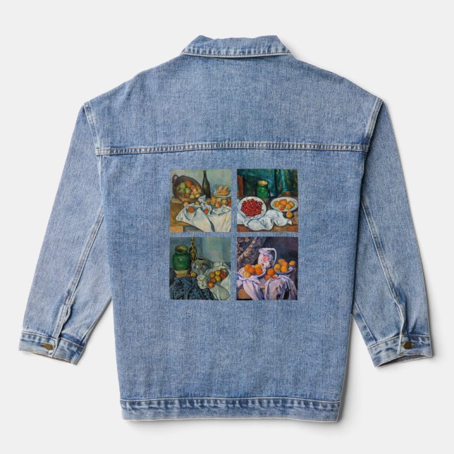 Paul Cezanne - Auswahl von Stillleben-Meisterwerke Jeansjacke (Rückseite)