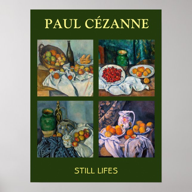 Paul Cezanne - Auswahl von Stillleben-Meisterwerke Poster (Vorne)