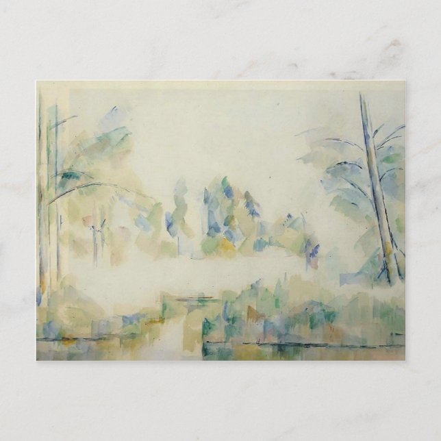 Paul Cezanne - Bäume am Wasser Postkarte (Vorderseite)