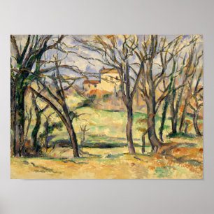 Paul Cezanne   Bäume und Häuser in der Nähe des Ja Poster
