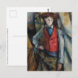 Paul Cezanne - Boy in the Red Vest Postcard Postkarte