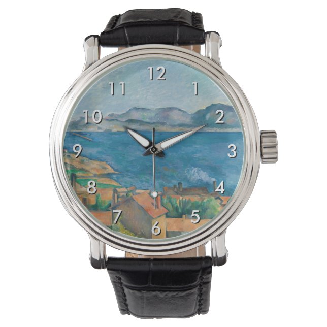 Paul Cezanne - Bucht von Marseille, von Estaque au Armbanduhr (Vorderseite)