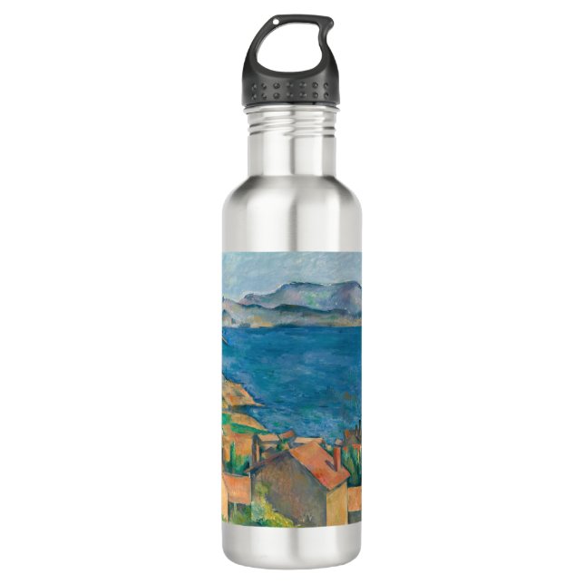 Paul Cezanne - Bucht von Marseille, von Estaque au Edelstahlflasche (Vorderseite)