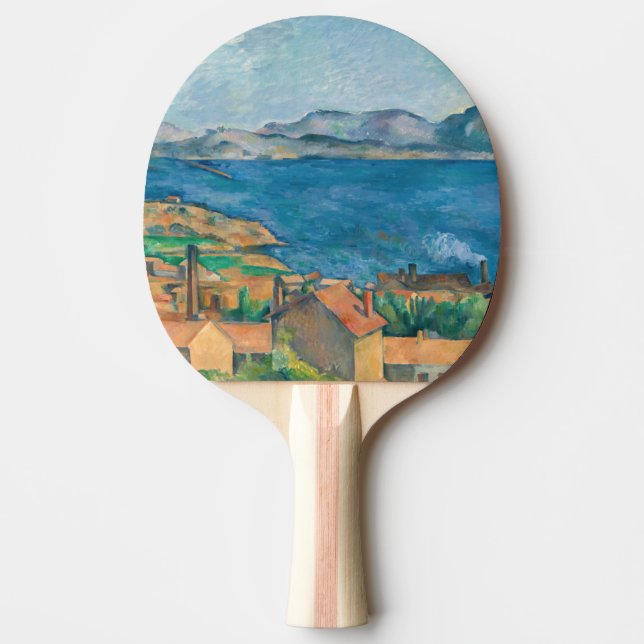 Paul Cezanne - Bucht von Marseille, von Estaque au Tischtennis Schläger (Vorderseite)