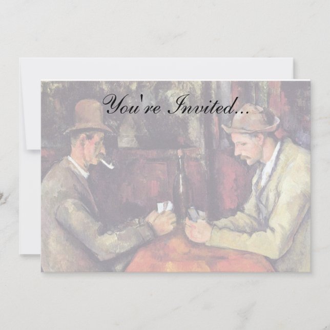 Paul Cezanne - Das Kartenspiel Kunstmalerei Einladung (Vorderseite)