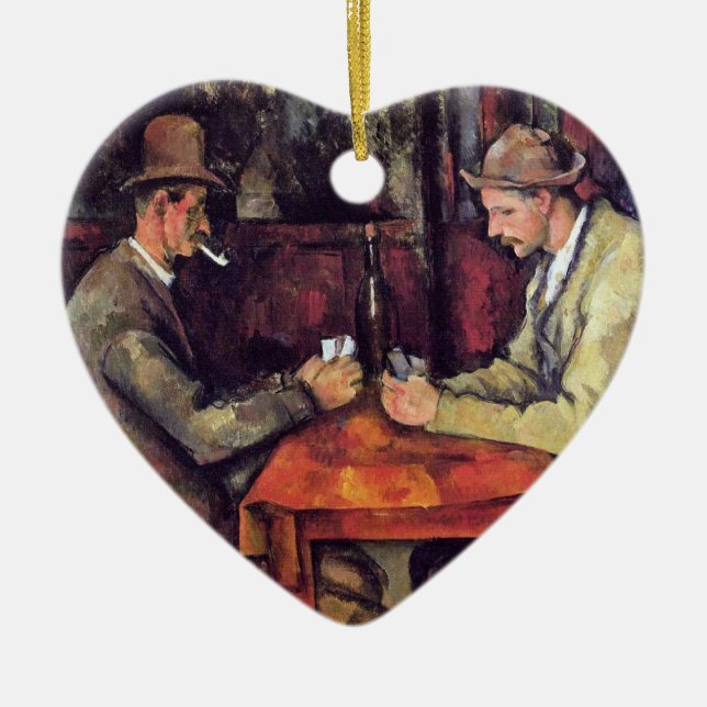 Paul Cezanne - Das Kartenspiel Kunstmalerei Keramikornament (Vorne)