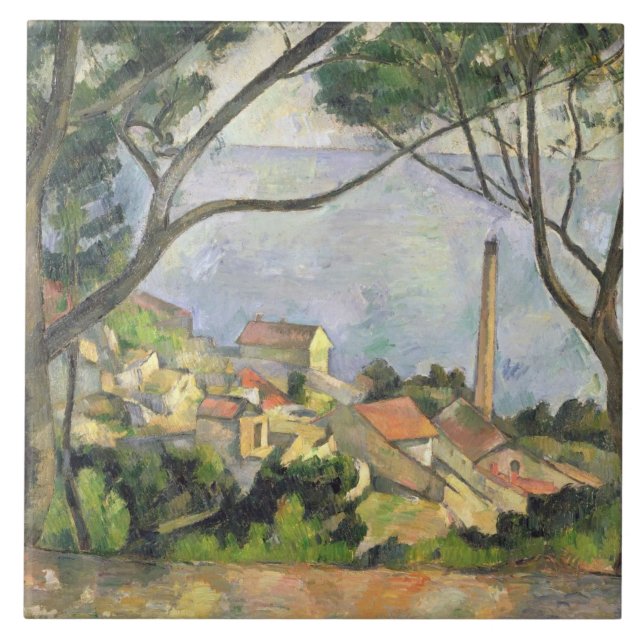 Paul Cezanne | das Meer an l'Estaque, 1878 Fliese (Vorderseite)