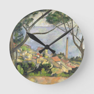Paul Cezanne das Meer an l'Estaque, 1878 Runde Wanduhr