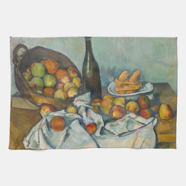 Paul Cezanne - Der Korb der Äpfel Geschirrtuch (Horizontal)
