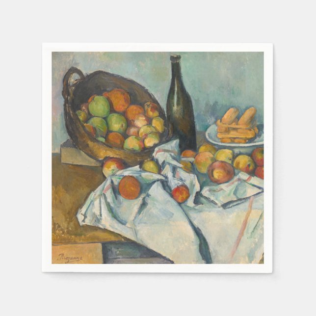Paul Cezanne - Der Korb der Äpfel Serviette (Vorderseite)