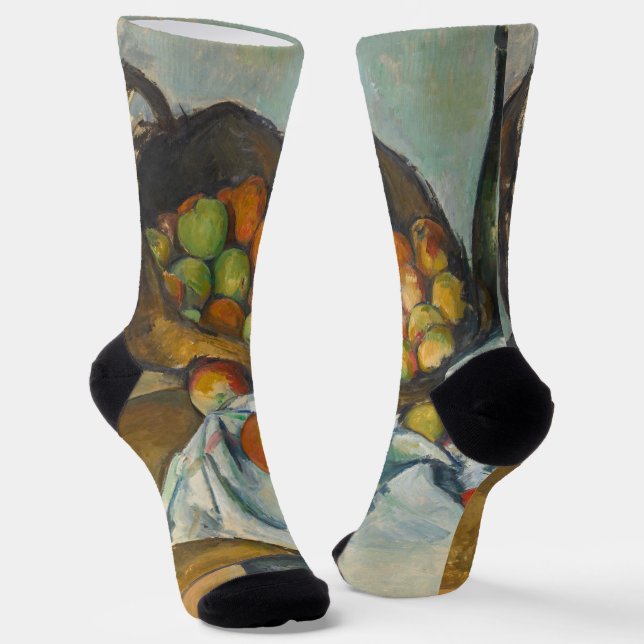 Paul Cezanne - Der Korb der Äpfel Socken (Gewinkelt)