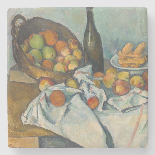 Paul Cezanne - Der Korb der Äpfel Steinuntersetzer (Vorderseite)