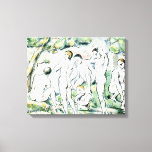 Paul Cezanne   die Badegäste, kleine Platte Leinwanddruck