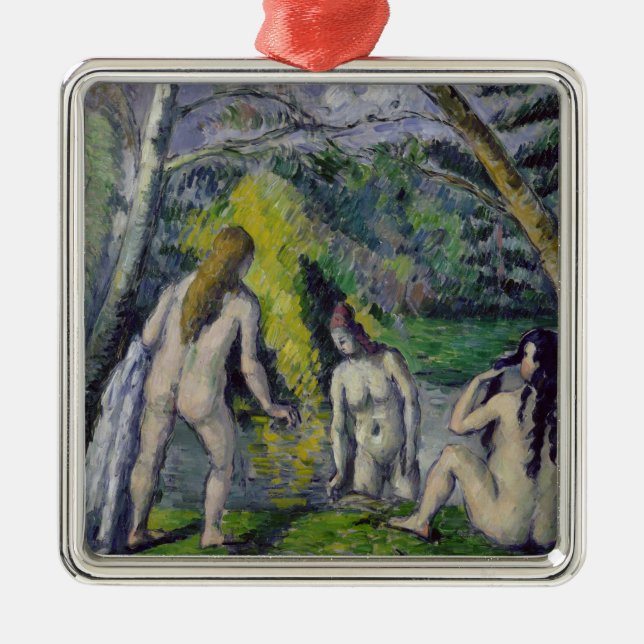 Paul Cezanne | die drei Badegäste, c.1879-82 Silbernes Ornament (Vorne)