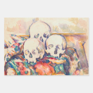 Paul Cezanne - Die drei Schädel Aquarell Geschenkpapier Set