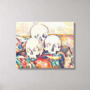 Paul Cezanne - Die drei Totenkopf-Aquarell Leinwanddruck