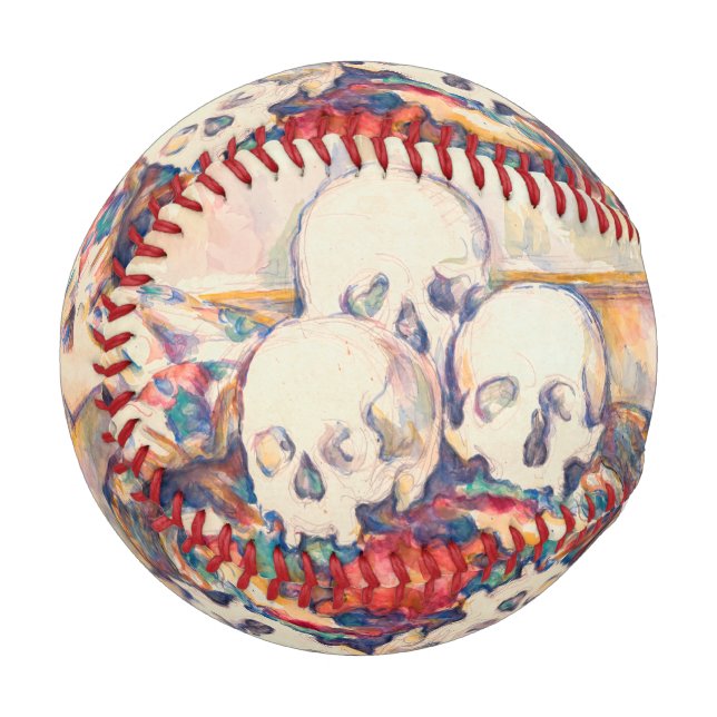 Paul Cezanne - Die drei Wasserfarben des Schädels Baseball (Vorderseite Links)