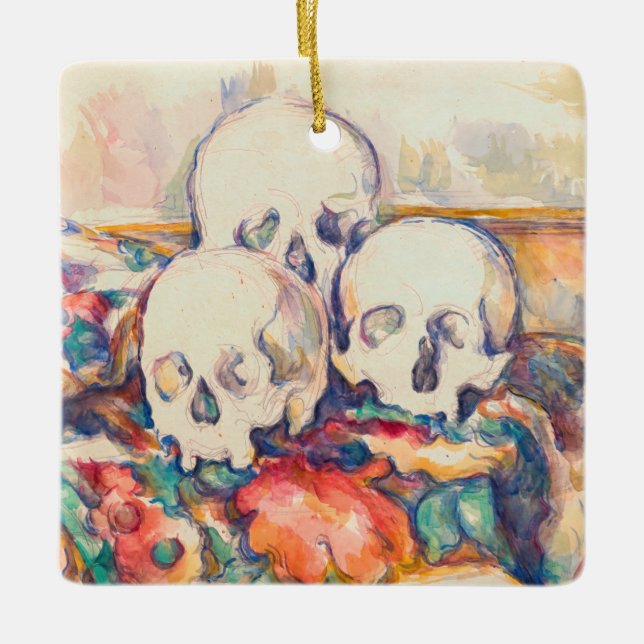 Paul Cezanne - Die drei Wasserfarben des Schädels Keramikornament (Vorderseite)