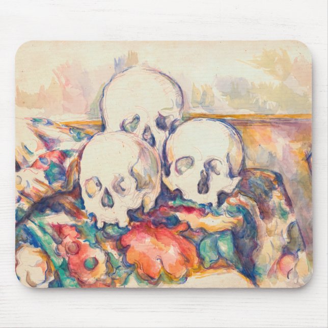 Paul Cezanne - Die drei Wasserfarben des Schädels Mousepad (Vorne)