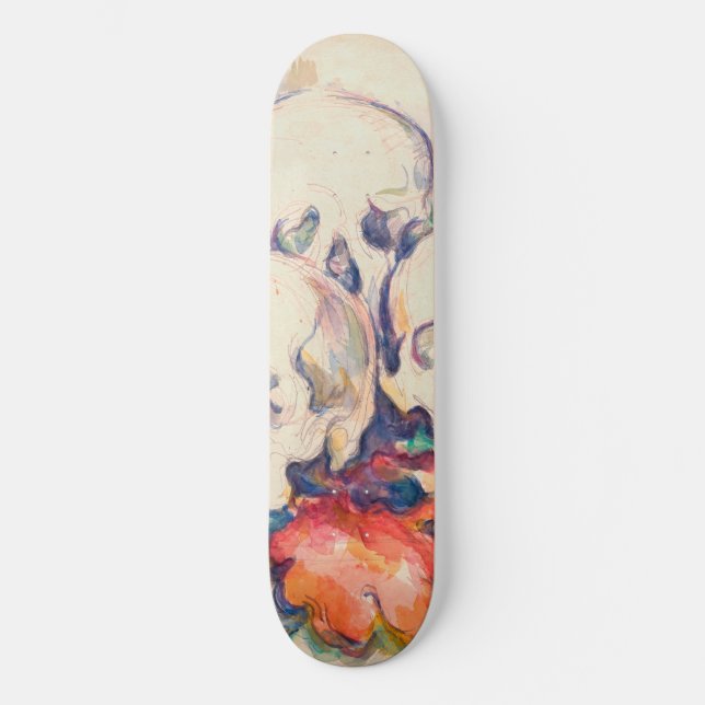 Paul Cezanne - Die drei Wasserfarben des Schädels Skateboard (Vorderseite)