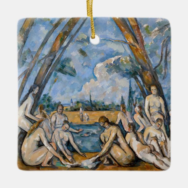Paul Cezanne - Die großen Bathers Keramikornament (Vorderseite)