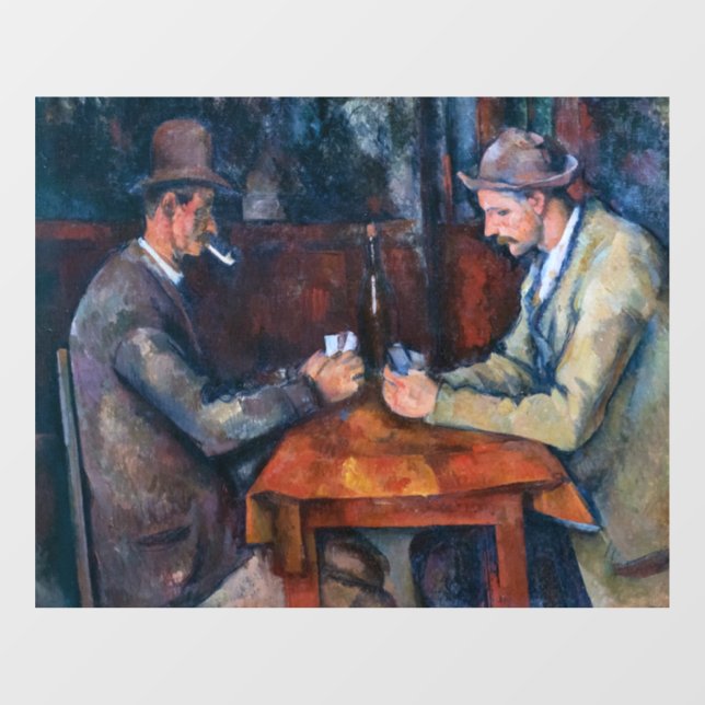 Paul Cezanne - Die Kartenspieler Fensteraufkleber (Blatt)