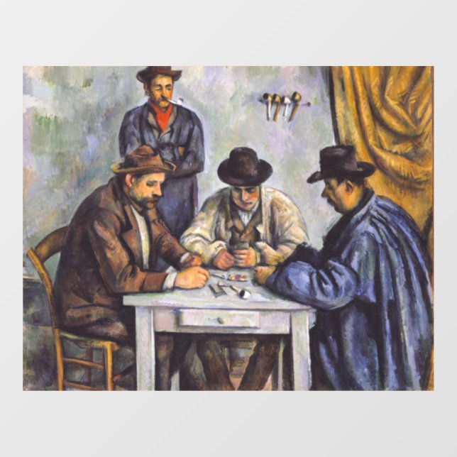 Paul Cezanne - Die Kartenspieler Fensteraufkleber (Blatt)