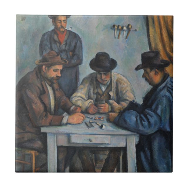 Paul Cezanne | die Kartenspieler Fliese (Vorderseite)