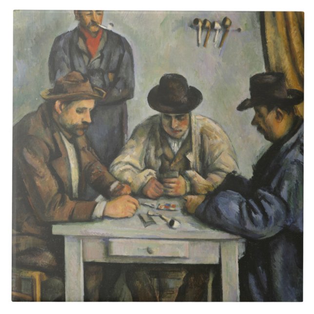 Paul Cezanne - Die Kartenspieler Fliese (Vorderseite)