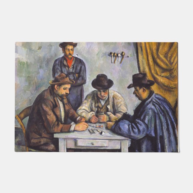 Paul Cezanne - Die Kartenspieler Fußmatte (Vorderseite)