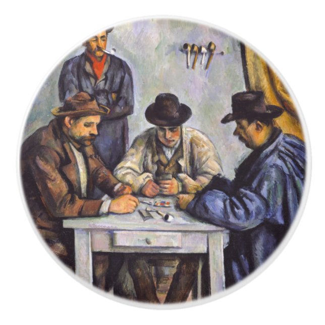 Paul Cezanne - Die Kartenspieler Keramikknauf (Vorderseite)