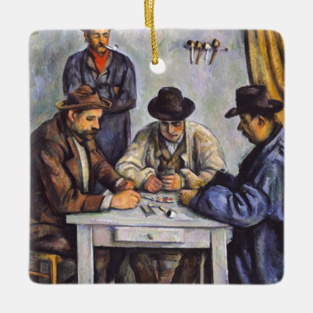 Paul Cezanne - Die Kartenspieler Keramikornament (Vorderseite)