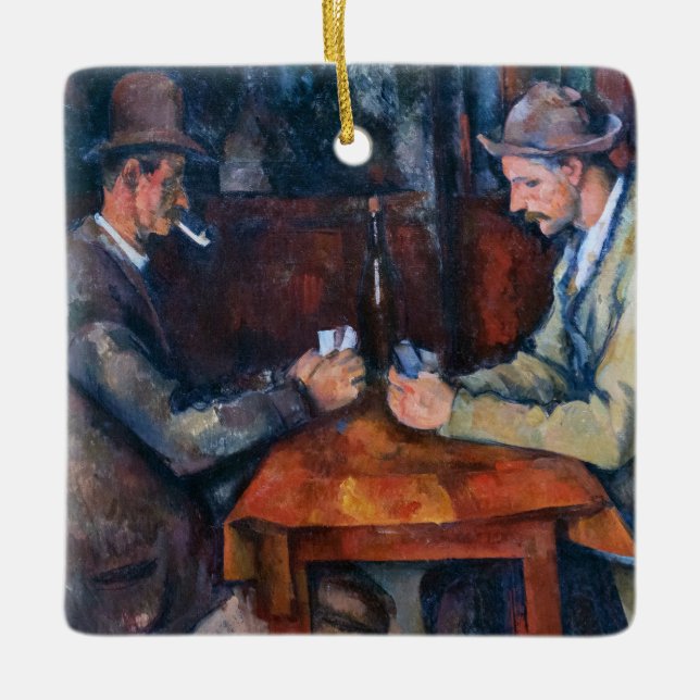 Paul Cezanne - Die Kartenspieler Keramikornament (Vorderseite)