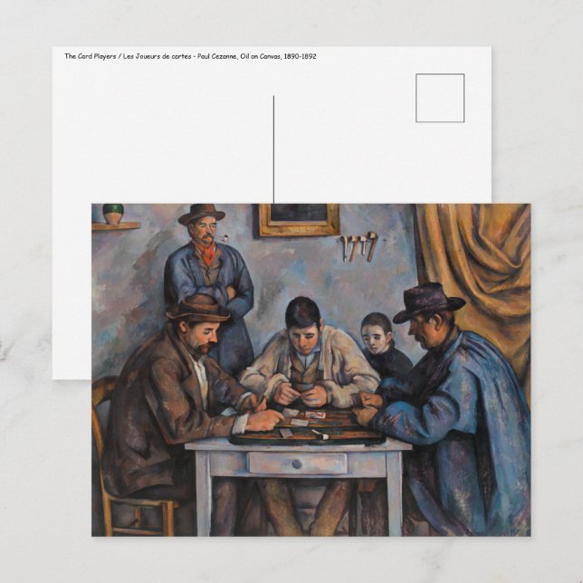 Paul Cezanne - Die Kartenspieler Postkarte (Vorne/Hinten)