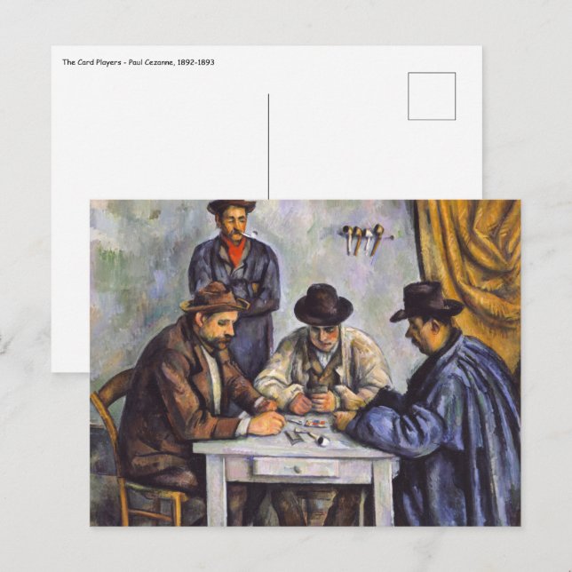 Paul Cezanne - Die Kartenspieler Postkarte (Vorne/Hinten)