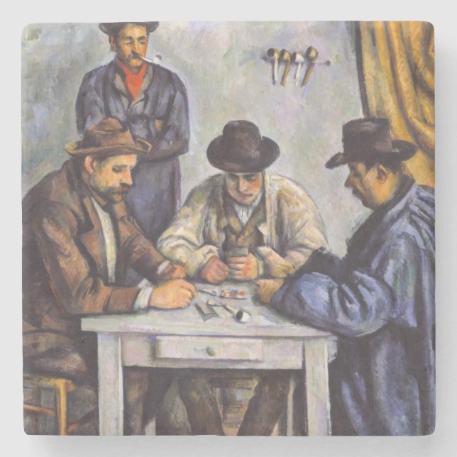 Paul Cezanne - Die Kartenspieler Steinuntersetzer (Vorderseite)