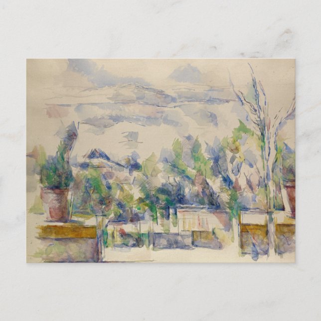 Paul Cezanne - Die Terrasse im Garten Postkarte (Vorderseite)