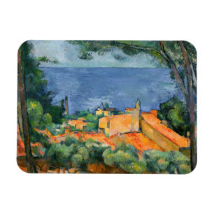 Paul Cezanne - Estaque mit roten Dächern Magnet