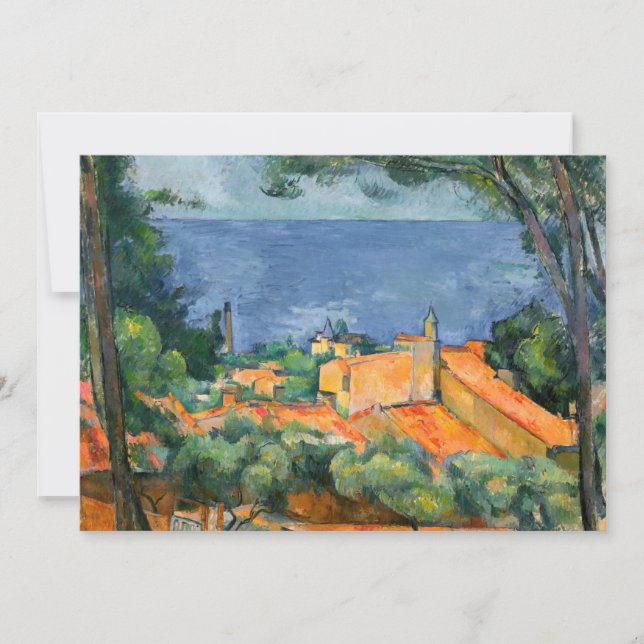 Paul Cezanne - Estaque mit Roten Roofs Dankeskarte (Vorderseite)