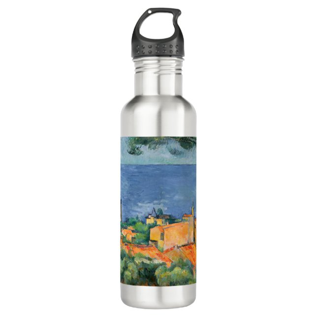 Paul Cezanne - Estaque mit Roten Roofs Edelstahlflasche (Vorderseite)