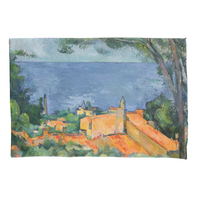 Paul Cezanne - Estaque mit Roten Roofs Kissenbezug (Vorderseite)