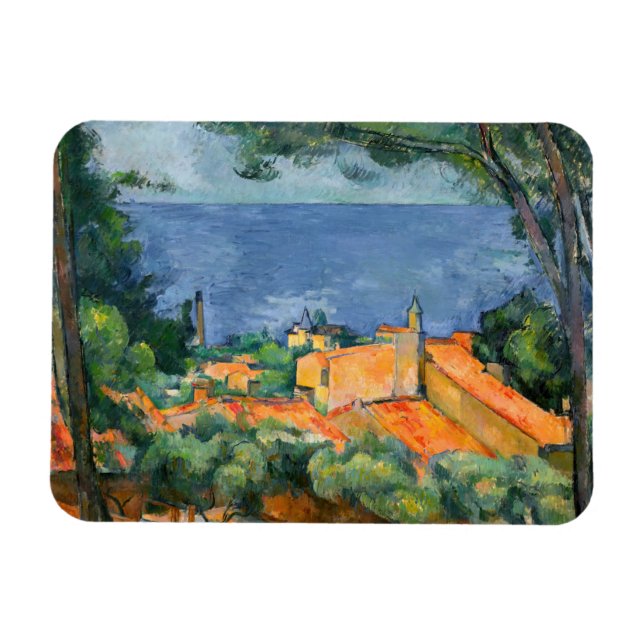 Paul Cezanne - Estaque mit Roten Roofs Magnet (Horizontal)