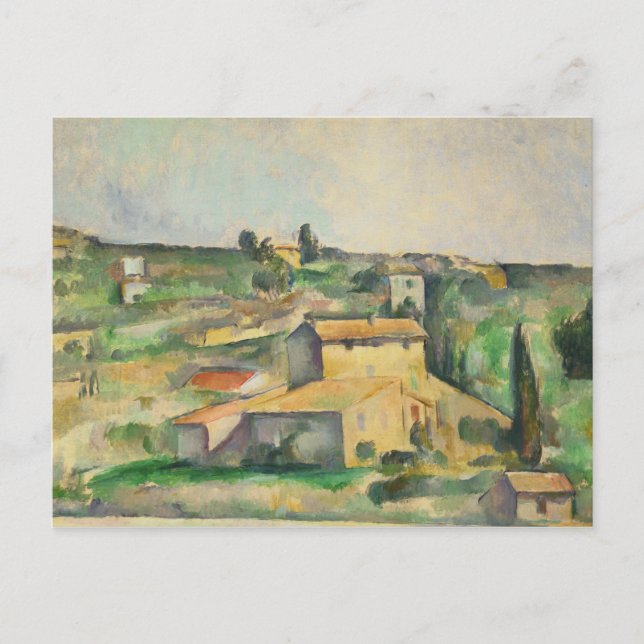 Paul Cezanne - Felder bei Bellevue Postkarte (Vorderseite)