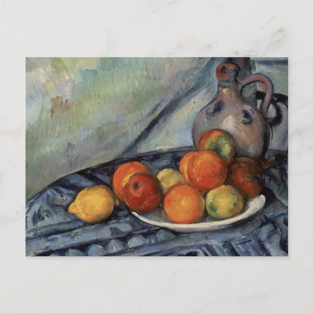 Paul Cezanne - Frucht und Jug am Tisch Postkarte (Vorderseite)