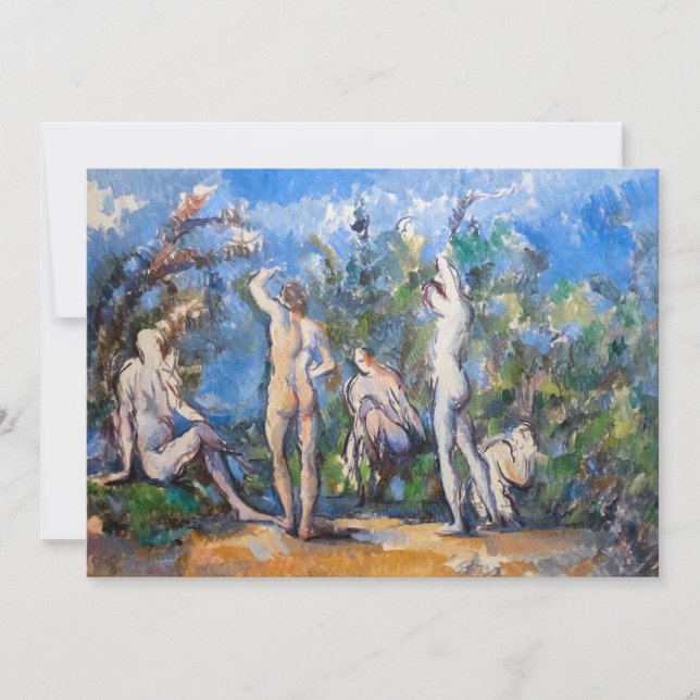 Paul Cezanne - Fünf Badende Einladung (Vorderseite)