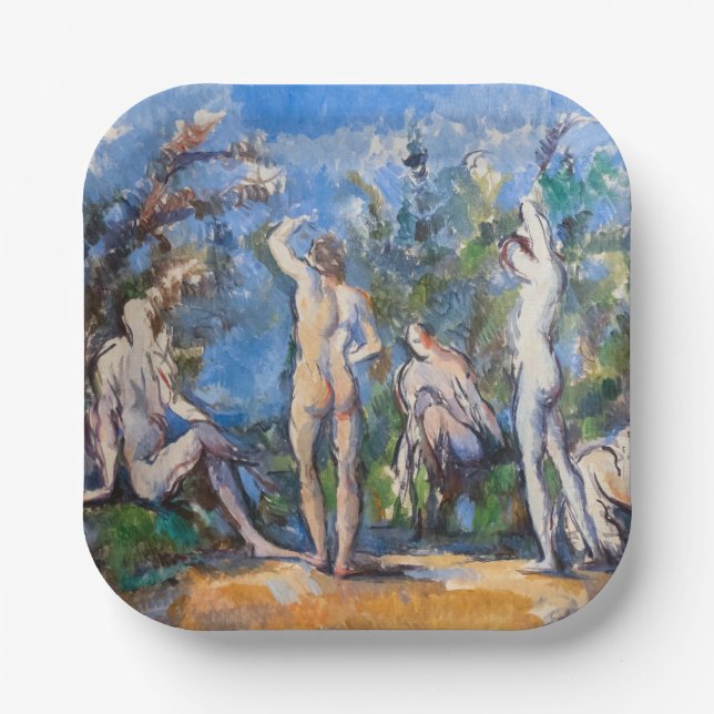 Paul Cezanne - Fünf Bathers Pappteller (Vorderseite)