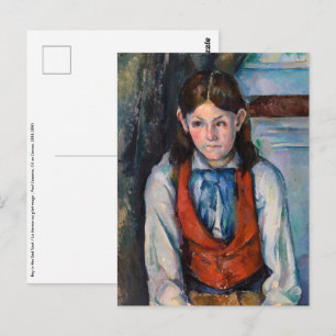 Paul Cezanne - Garçon au gilet rouge Carte postale