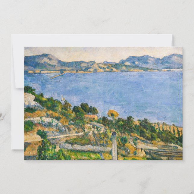 Paul Cezanne - Golf von Marseille aus Estaque gese Einladung (Vorderseite)