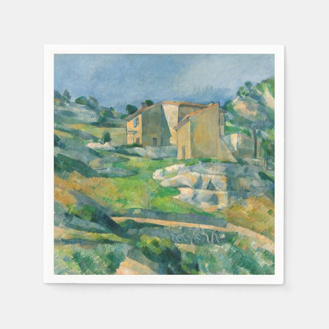 Paul Cezanne - Häuser in Provence, Riaux Valley Serviette (Vorderseite)